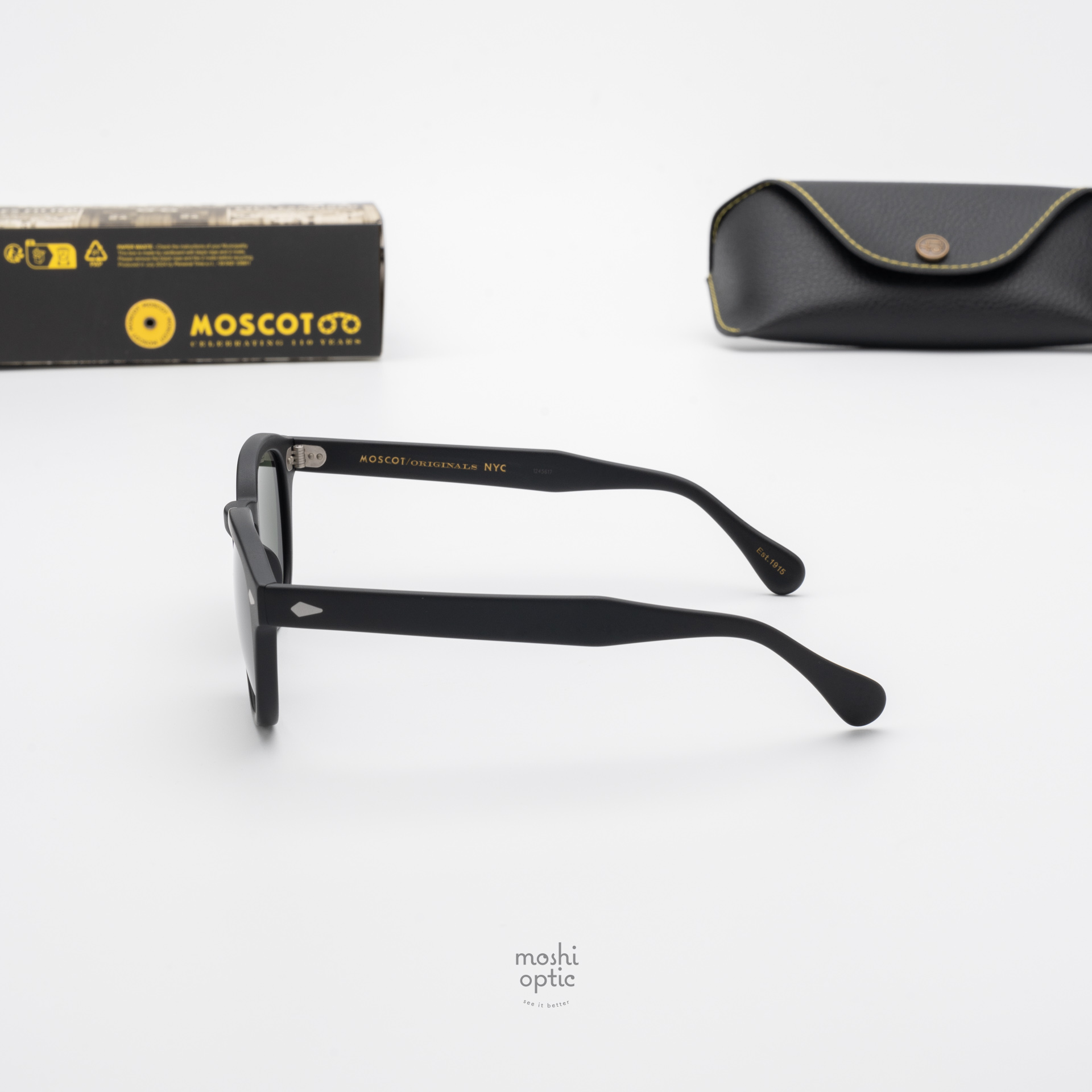 แว่นกันแดด Moscot Sun Lemtosh Matte Black G-15