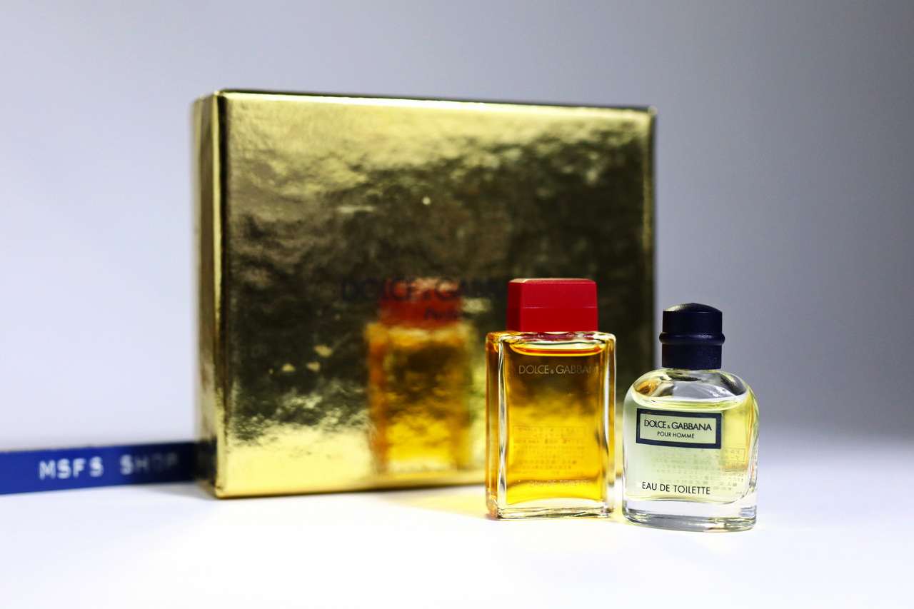 [Vintage] Dolce & Gabbana Perfume Set Pour Femme 4.9ml Pour Homme 4.5ml Splash แบบแต้ม - น้ำหอม Vintage