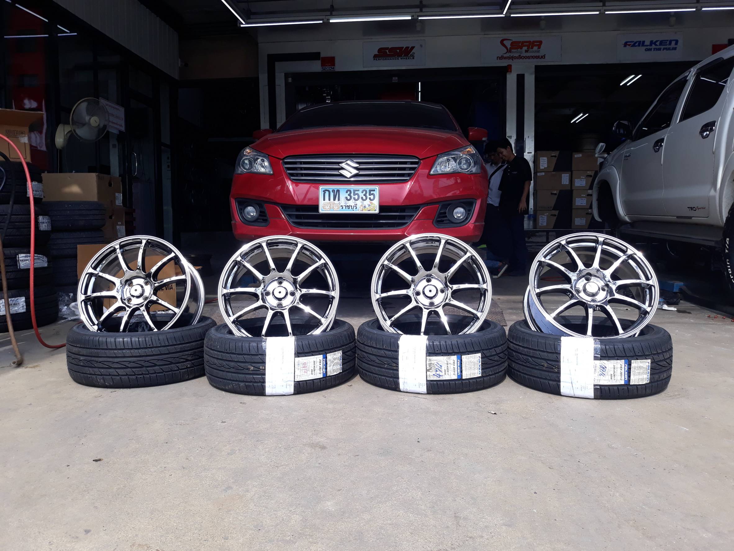 ล้อใหม่ RZ ขอบ17 สีโครเมี่ยมชุด 7800 ปกติ 20000