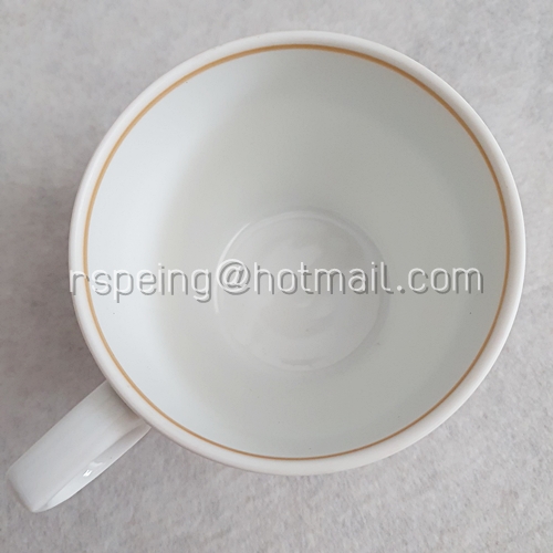 ชุดแก้วชากาแฟ และจานรองแก้ว Noritake ขอบสีน้ำตาลอ่อน สายการบินญี่ป่น (JAL)