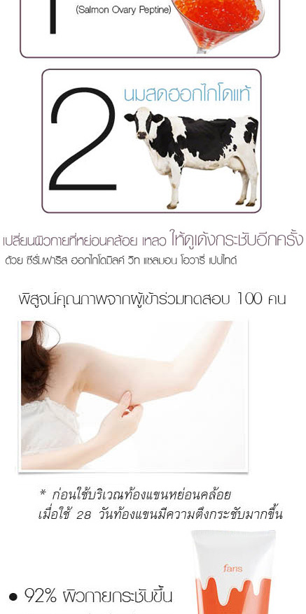 เซรั่มบำรุงผิวกาย ฟาริส ฮอกไกโด มิลค์ วิท แซลมอน โอวารี่ เปปไทด์ / Faris Hokkaido Milk Body Serum with Salmon Ovary Peptide