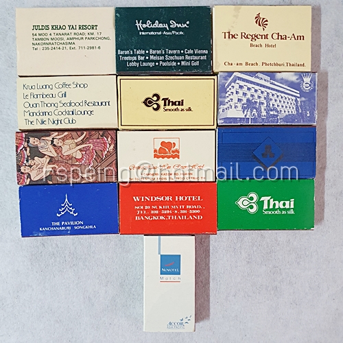 กลักไม้ขีดไฟ กล่องไม้ขีดไฟ ไทย หมวด โรงแรม รีสอร์ท ชุดที่ 3