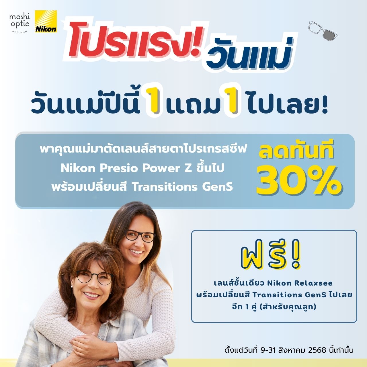 วันแม่ปีนี้ เลนส์ NIKON 1 แถม 1 ไปเลย!