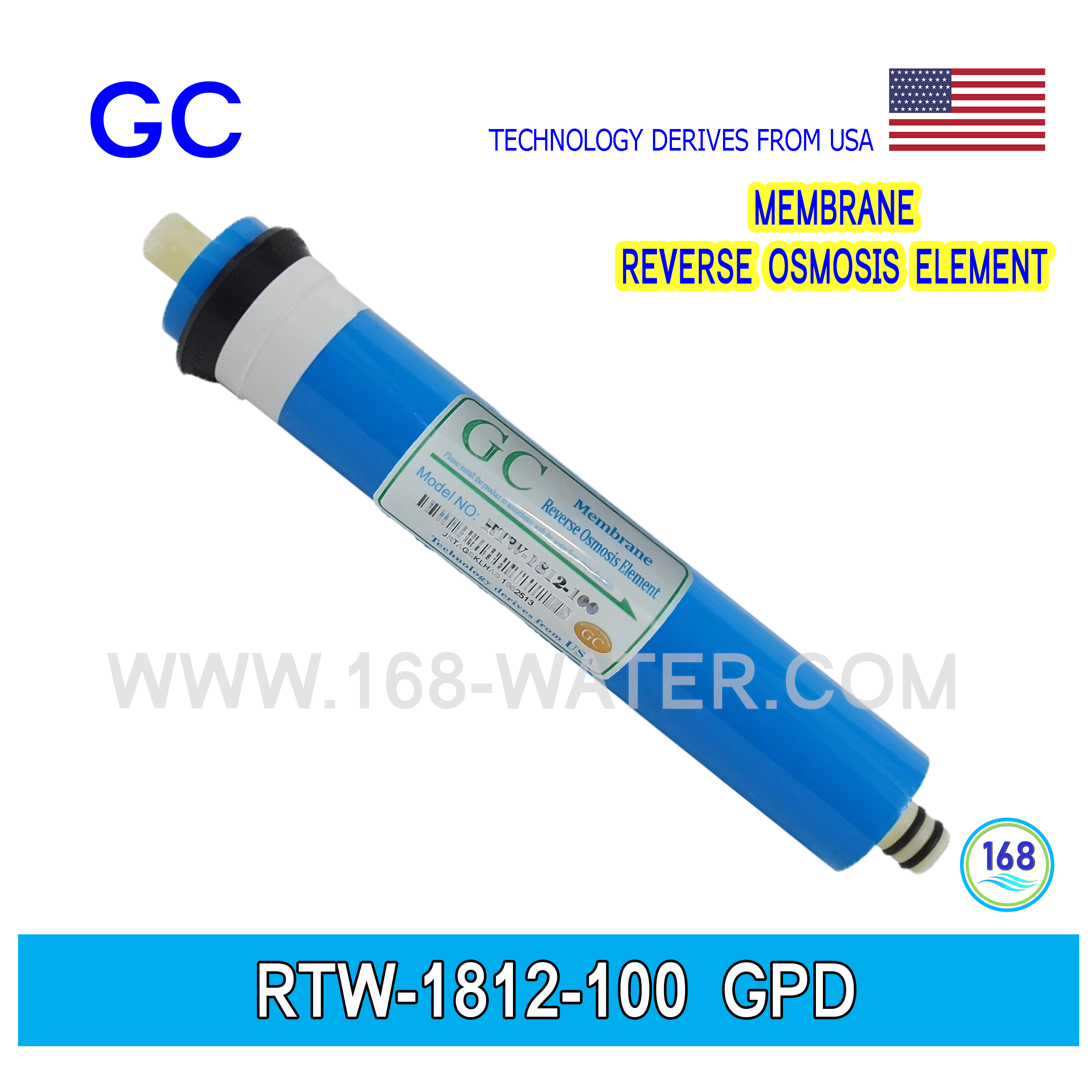 ไส้กรองน้ำ RO Membrane RO-1812-100 GPD (GC)