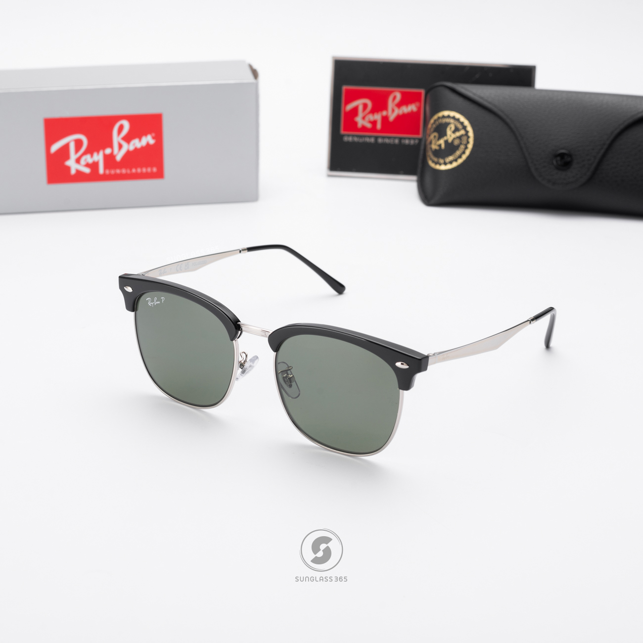 Ray Ban Clubmaster RB4418D 6670/9A Black on Silver