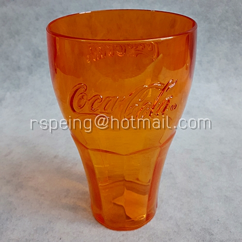 แก้วโค้กคอนทัวร์ Coke Contour เนื้ออะคริลิคสีส้ม