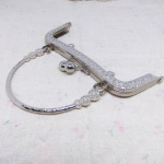 ปากกระเป๋าปิ๊กแป๊กแบบเย็บ ทรงเหลี่ยม 6.5นิ้ว เงิน