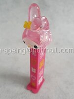แท่งใส่ลูกอมเพซ (PEZ) พิมพ์ลาย หัว My Melody เป็นพลาสติกใส