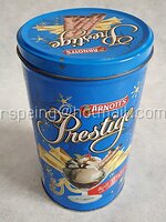 กระป๋องขนมเวฟอร์ Arnott's Prestige สีฟ้า