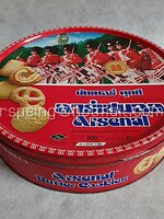 กล่องขนมคุ้กกี้เก่า Arsenal Butter Cookies