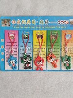 สายคล้องมือถือยางหยอด ชุด Olympics Beijing 2008 Mascot 5 ตัว
