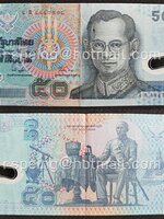 ธนบัตรหมุนเวียน ยุครัชกาลที่ 9 ธนบัตรแบบ 15 ชนิดราคา 50 บาท รุ่น 1 (โพลิเมอร์) ผ่านใช้