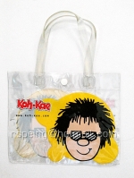 กระเป๋าพลาสติกหูหิ้วมีกระดุมแป๊กโก๋แก่