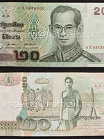 ธนบัตรหมุนเวียน ยุครัชกาลที่ 9 ธนบัตรแบบ 15 ชนิดราคา 20 บาท ผ่านใช้