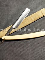 มีดโกนสะบัดหนัง Carl Schlieper "Eye Brand" Solingen #13 วินเทจแท้ พร้อมปลอกผ้าเดิม