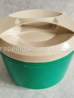 โถพลาสติกเก็บอาหารเก็บความร้อน/เย็น ขนาดใหญ่ สีเขียว/ครีม สไตล์วินเทจ LAPLAST Made in Italy (Laplast Per Alimenti)