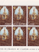 แสตมป์ทอง ชุดฉลองสิริราชสมบัติครบ 50 ปี 10 ดวง