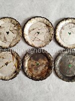 ชุดจานรองแก้วโลหะชุบเงินลายองุ่น ธนาคารกสิกรไทย ของสะสมวินเทจ 6 ใบ