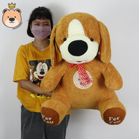 ตุ๊กตาหมา ตัวใหญ่ หมาหูยาว ผ้าขนหนู Size 40นิ้ว สีน้ำตาล