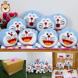เซ็ตของขวัญ เซอร์ไพรส์ เม็ดโฟม ตุ๊กตา โดเรม่อน 7นิ้ว 8ตัว ลิขสิทธิ์แท้ 100% ของขวัญเปิดฝา