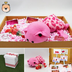 เซ็ตเซอร์ไพรส์ ตุ๊กตาเต่า size 8 นิ้ว ผ้าT-cot พร้อมเม็ดโฟมคละสี น่ารัก กล่องเปิดฝาเล็กกว่าครึ่งAขาว (ส่งด่วน)