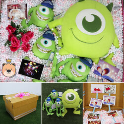 ของขวัญ เซอร์ไพรส์ เม็ดโฟม ตุ๊กตา ไมค์ รุ่นคาวาอี้ 12นิ้ว และ ไมค์ 8นิ้ว (3ตัว) ลิขสิทธิ์แท้100% ( ของขวัญเปิดฝา ขนาดเต็มเอ )