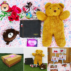 ของขวัญให้แฟนหนุ่ม ของขวัญผู้ชาย เซ็ตเซอร์ไพรส์อัดเม็ดโฟมเต็มกล่อง (หมียืนน้ำตาล+พวงกุญแจหมีนอน+กระเป๋าตัง+ช็อคโกแลต )****ได้ของตามแบบที่ลูกค้าเลือก****