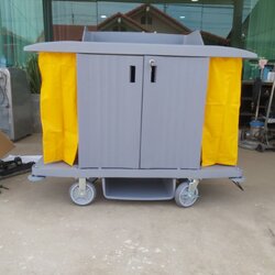 รถเข็นแม่บ้านแบบพลาสติกแบบมีประตูเปิด-ปิด