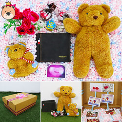 ของขวัญให้แฟนหนุ่ม ของขวัญผู้ชาย เซ็ตเซอร์ไพรส์อัดเม็ดโฟมเต็มกล่อง (หมียืนน้ำตาล+พวงกุญแจหมีนั่งน้ำตาล+กระเป๋าตัง+ช็อคโกแลต ) ****ได้ของตามแบบที่ลูกค้าเลือก****