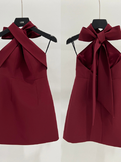 Lism D-093 Ribbon Charm Mini Dress ชุดเดรสผูกโบว์