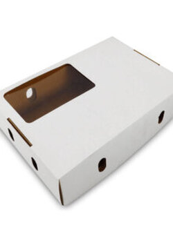 กล่องผลไม้ จุ 3 กก. ฝาแยก มีหน้าต่าง