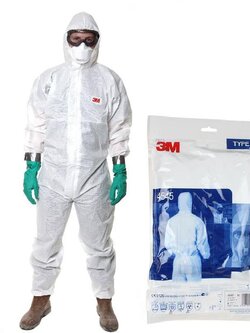 3M 4545 Protective Coverall ช่วยป้องกันสิ่งกีดขวางจากของเหลวกระเด็นแสงฝุ่นอันตรายและสารปนเปื้อนทางชีวภาพบางชนิด