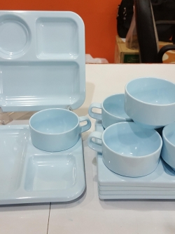 ชุดอาหารว่างสีฟ้า6ที่