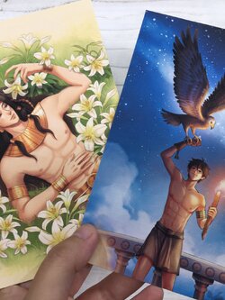 โปสการ์ดเจ้าชายมิโนส-เธเซียส จากเรื่องมหาบุรุษแห่งครีตัน [ส่งฟรี]