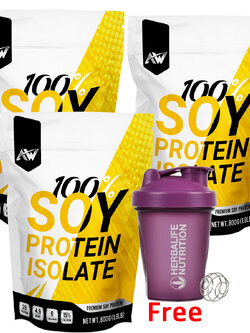 AW-SOY ISOLATE แพ็ค 3 ถุงฟรีแก้ว(สุ่มสี)