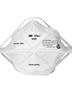 3M™ 9105VFlex™ Particulate Respirator N95 หน้ากากป้องกันฝุ่นละออง แบบพับได้ ชนิดไม่ต้องบำรุงรักษา 50 ชิ้น