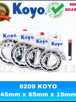 6209 KOYO ตลับลูกปืนเม็ดกลมร่องลึก ฝาเปิด 2ข้าง ขนาด 45mm x 85mm x 19mm