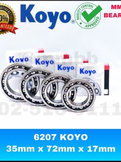 6207 KOYO ตลับลูกปืนเม็ดกลมร่องลูก ขนาด 35mm x 72mm x 17mm