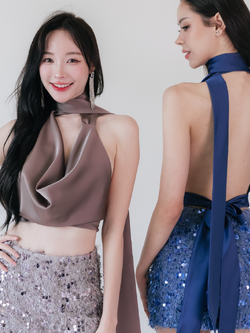 Lism S-071 The Drape Muse Top เสื้อคล้องคอเรียบหรู