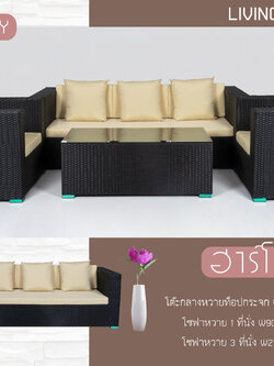 ชุดรับแขกฮาร์โมนี สีดำ