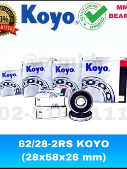 62/28-2RS (W2RKC4) ( 28 x 58 x 16 mm.) ตลับลูกปืนเม็ดกลม KOYO NSK DEEP GROOVE BALL BEARING มีฝาปิด สองข้าง 2 ลูก