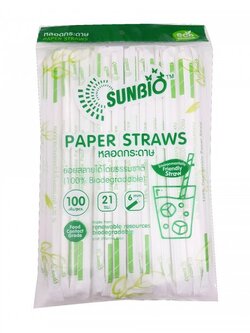 หลอดกระดาษรักษ์โลก 100 หลอด/แพ็ค