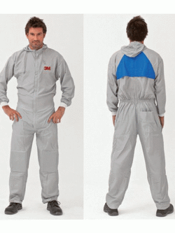 3M50425 Protective Coverall ชุดป้องกันฝุ่นและสารเคมี ชุดป้องกันโรค ล้างทำความสะอาดได้ ซักได้ สีเทา