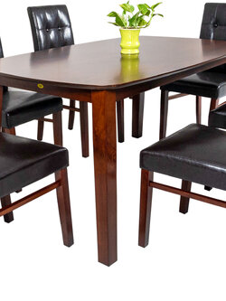 ชุดอาหารไม้จริง 6 ที่นั่ง สกาล่า