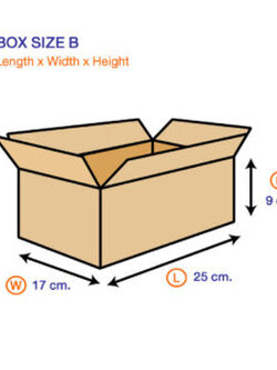 กล่องเบอร์ B(ข) 25x17x9 cm (ยxกxส)