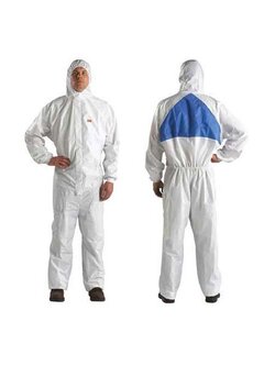 3M 4540+ Protective Coverall ชุดป้องกันสารเคมี และฝุ่นละออง สีขาว ชนิดใช้แล้วทิ้ง Type 5/6