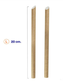 หลอดกระดาษ ชาไข่มุก สีน้ำตาลธรรมชาติ(ห่อซองกระดาษ) ขั้นต่ำ 100 ชิ้น