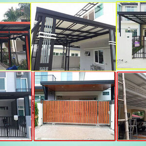 ต่อเติมหลังคาหน้าบ้าน โทร 093-2757493 รับต่อเติมบ้าน ทำโรงรถหน้าบ้าน หลังคาโรงรถเมทัลชีท ต่อเติมครัวหลังบ้าน