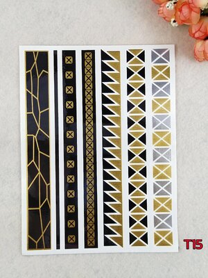 พร้อมส่ง✨ Tattoo✨⭐️ แทททูติดตัว✨⭐️ สีเงิน✨⭐️สีทอง✨⭐️ติดง่ายมาก✨⭐️ แค่ 30 วินาที ก็สวยในพริบตา ✨⭐️ไม่เป็นอันตรายต่อผิว✨⭐️15