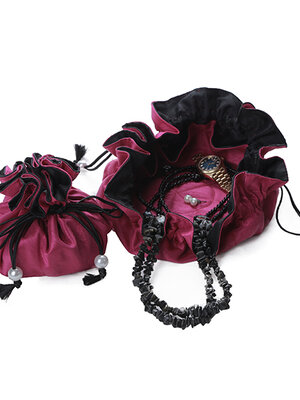 กระเป๋าเก็บเครื่องประดับ กระเป๋าฟักทอง ฟุ้งฟิ้ง ขนาดพกพา งานปราณีต